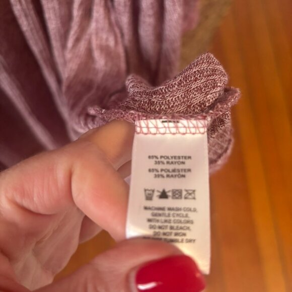 Hale Bob Cardigan Sweater Women's Large Open Long Line Duster Pockets Red Cream - Picture 6 of 6